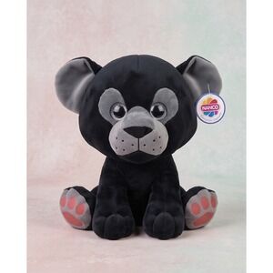 Nanco Black Panther Plush 12 Inch Stuffed Animal Big Eyes Grey Accents New